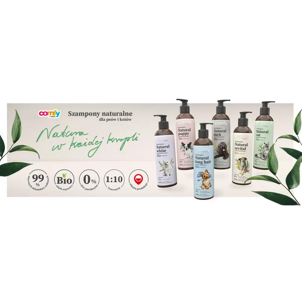 Comfy Natural Revital Szampon Dla Psa Wzmacniający Dla Zdrowej Sierści I Skóry 250ml